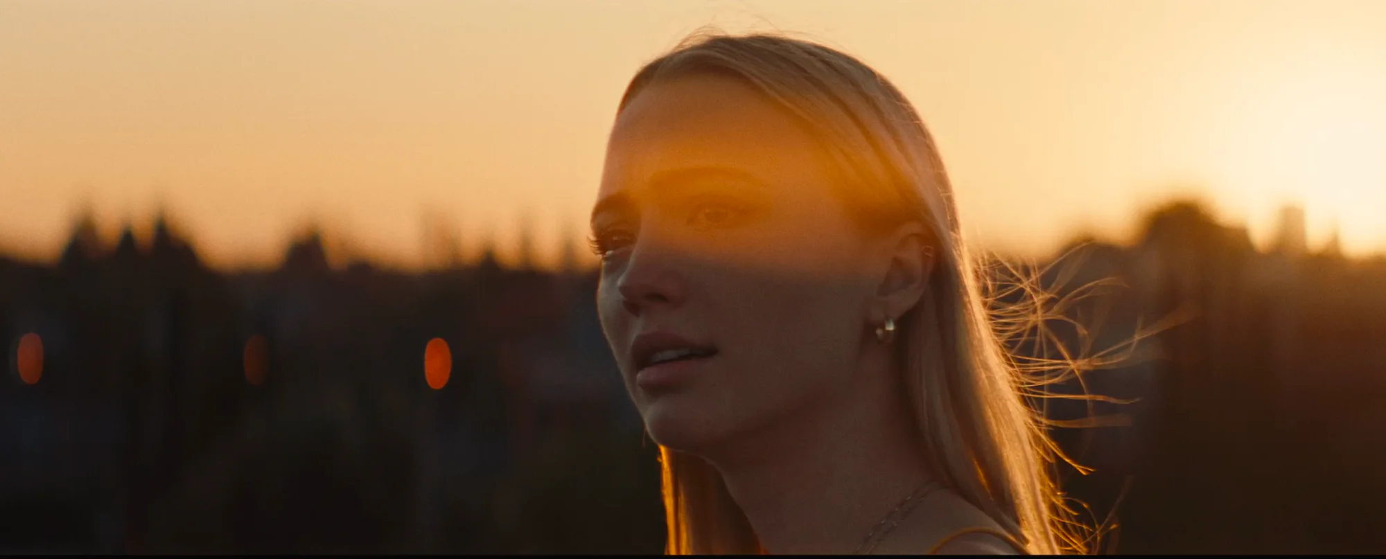 A young woman looking toward sunset in Last Moment of Light